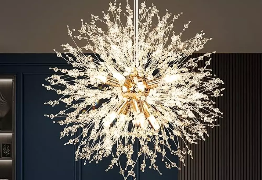 metal and crystal chandelier